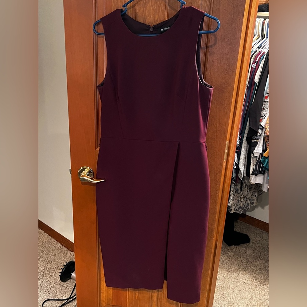 Maroon sleeveless dress and blazer
